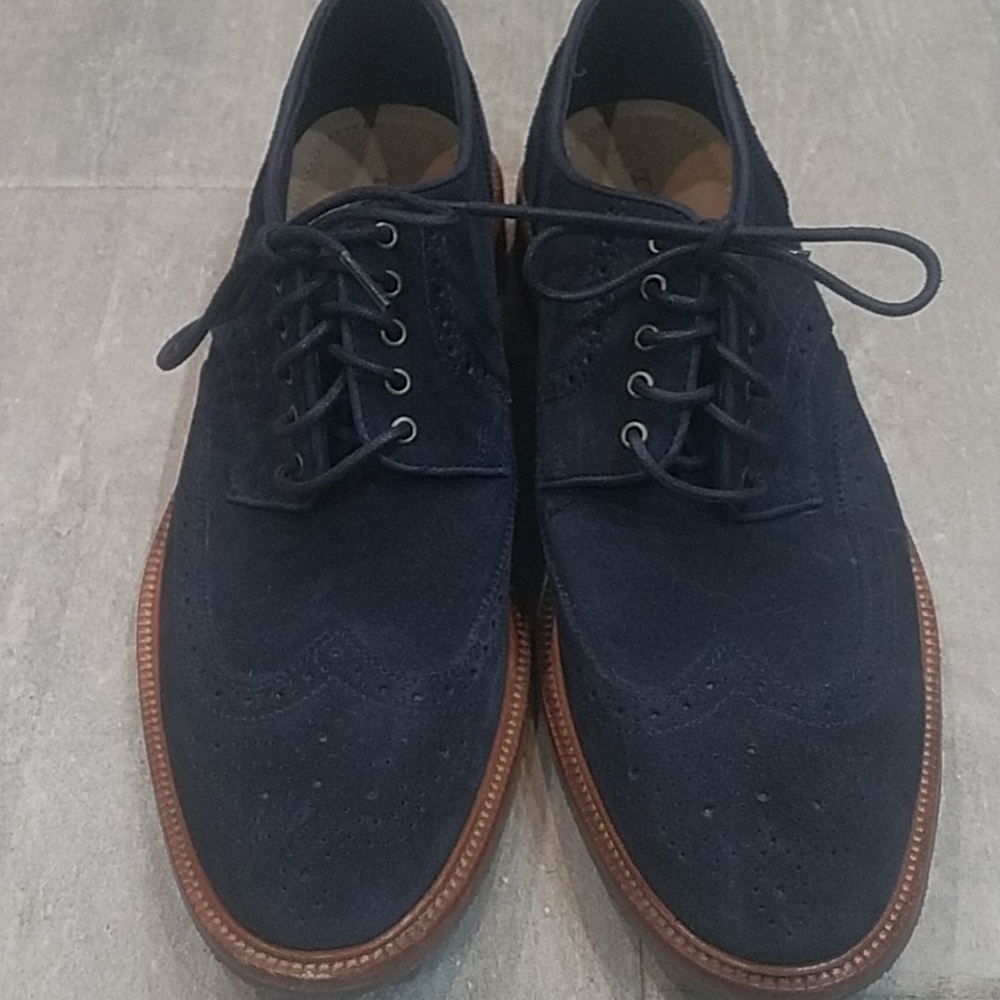 Trask Logan Navy Suede Shoes